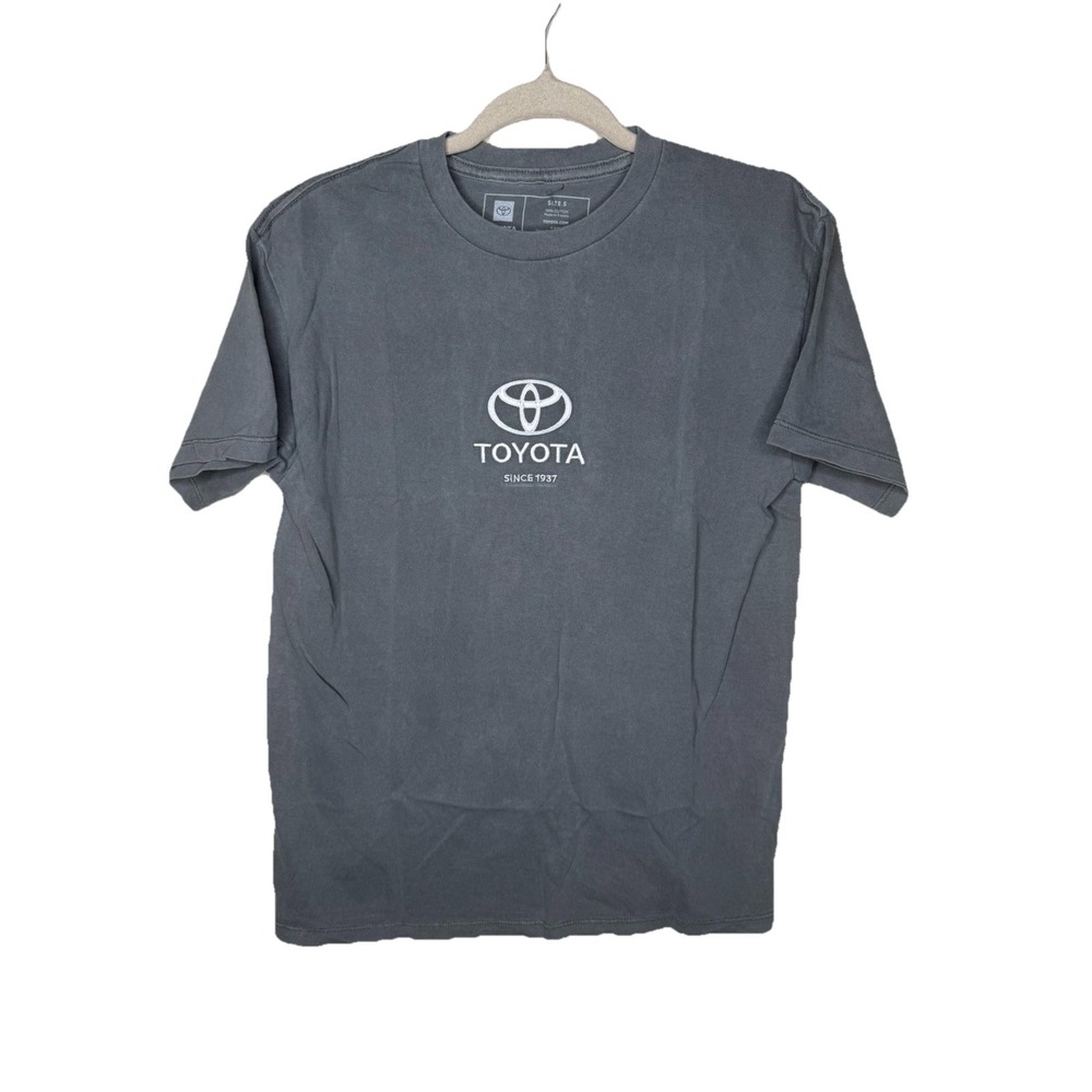 Toyota Embroidered Logo Wash Charcoal T-Shirt Size Small